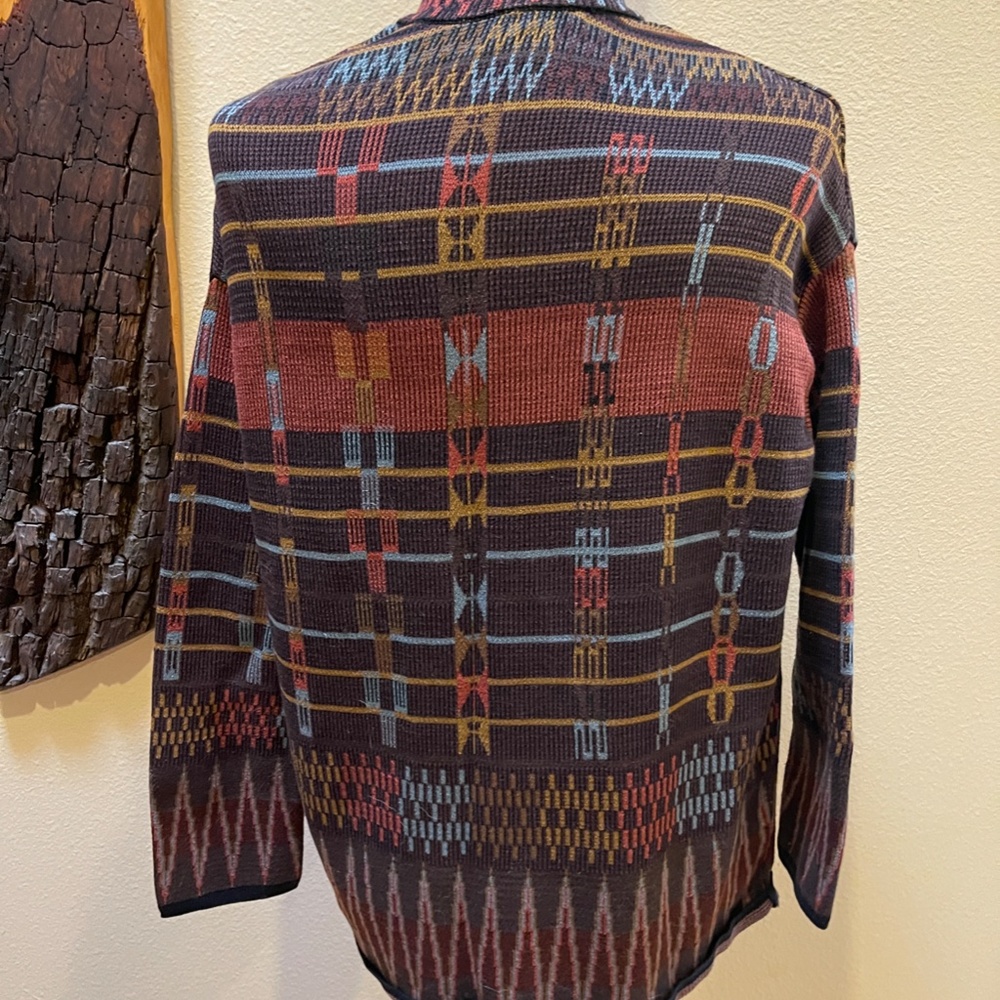 Peruvian Connection Geometric Open Cardigan Size … - image 5